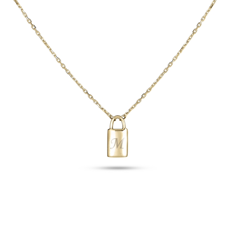 14kt gold and diamond starburst lock necklace | Luna Skye