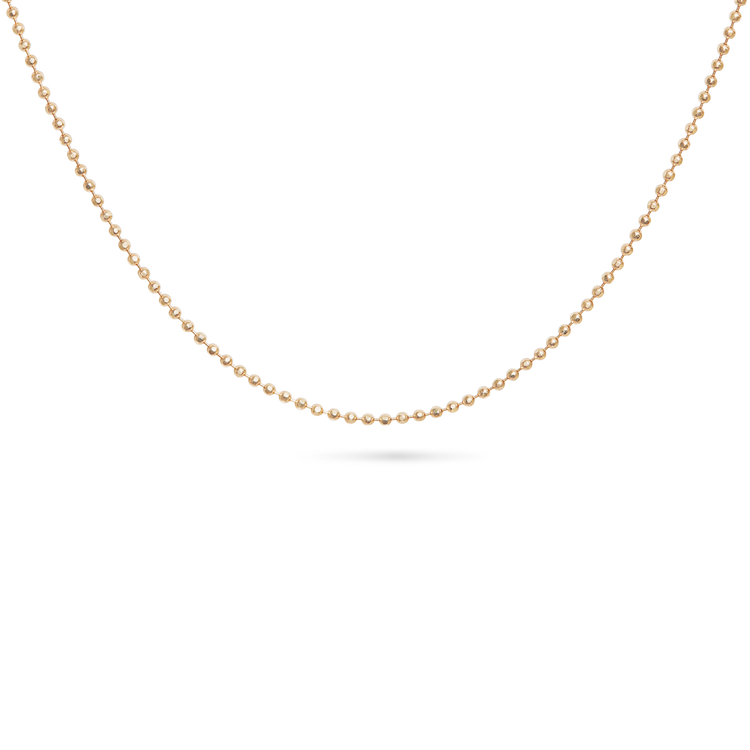 Stone and Strand 10K Yellow Gold Diamond Cut Bead Chain Close Up Image