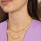 Image of 10K Yellow Gold Diamond Cut Bead Chain with Stone and Strand Necklaces