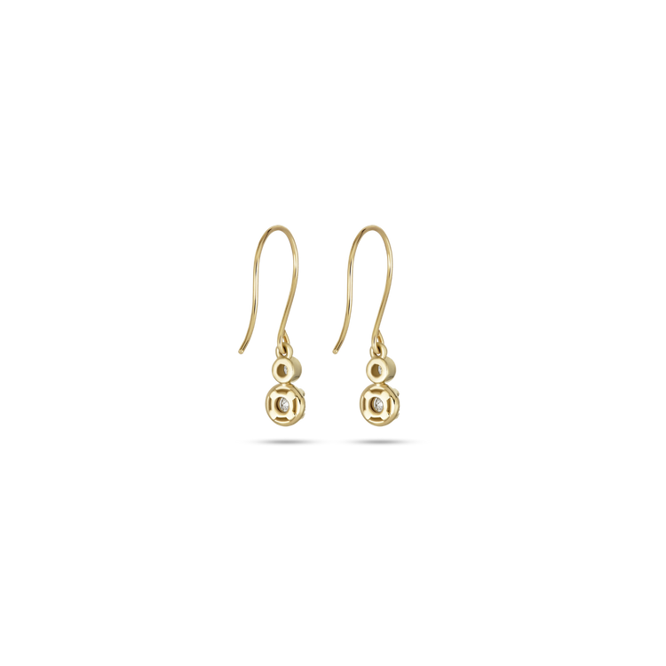 Gold Drop Earring with Matte Finish - South Indian Earrings by Niscka