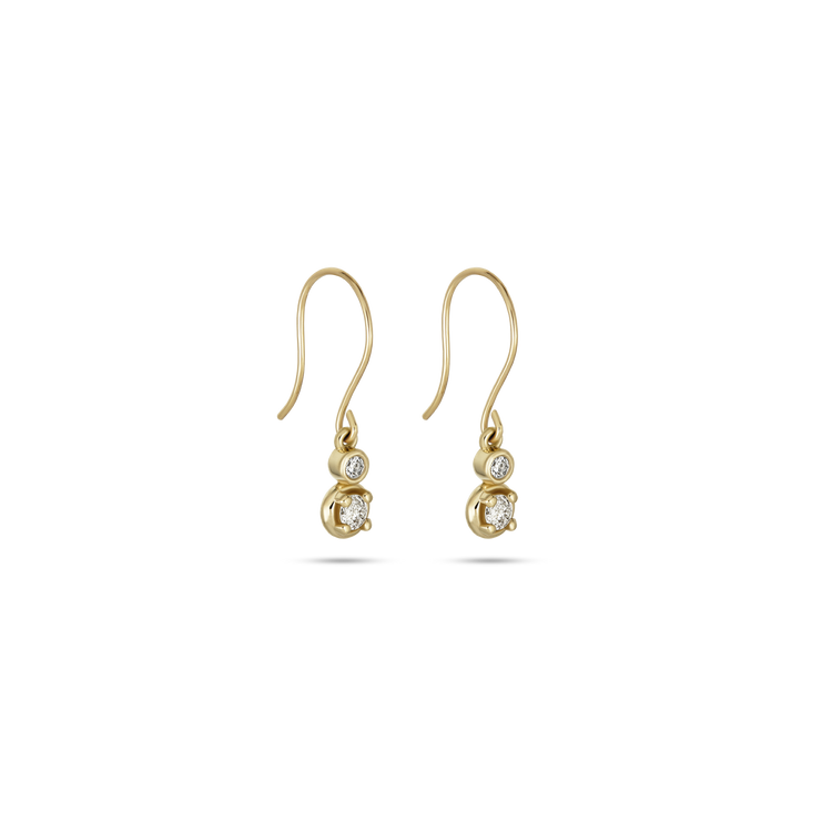 Stone and Strand 10K Yellow Gold Diamond Duo Bonbon Drop Earrings Side Image