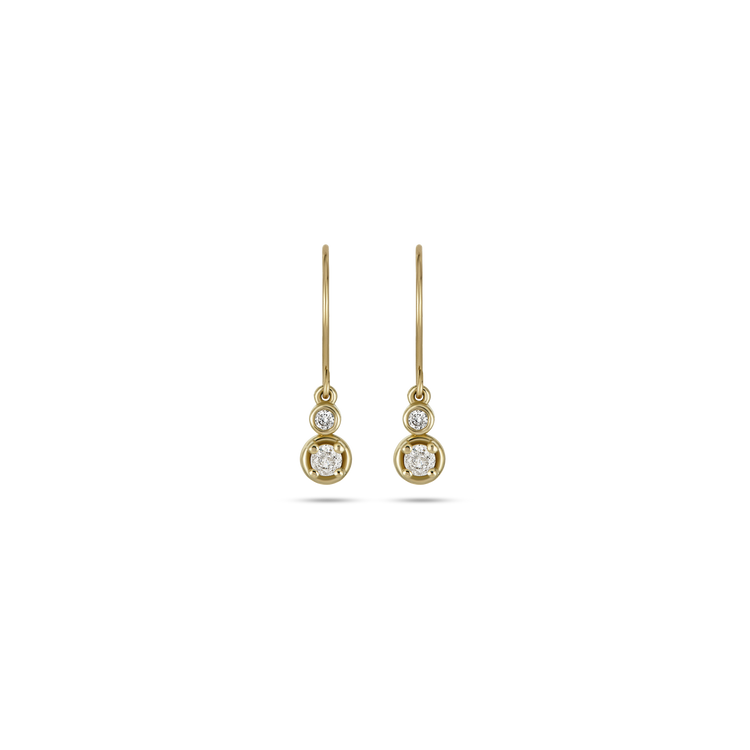 Stone and Strand 14K Yellow Gold LAB-Created Diamond Duo Bonbon Drop Earrings Front Image
