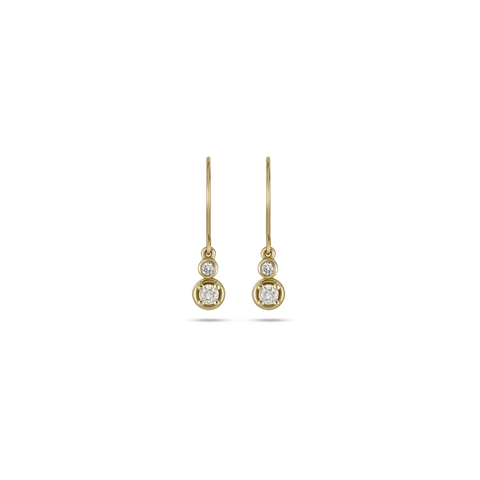 Stone and Strand 10K Yellow Gold Diamond Duo Bonbon Drop Earrings Front Image