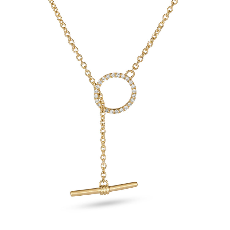Image of Diamond Toggle Link Necklace Close Up