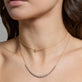 Image of Diamond Toggle Link Necklace On Model with other Stone And Strand Jewelry