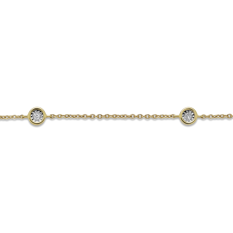 Stone and Strand 10K Yellow Gold Diamonds By The Dozen Anklet Close Up Image