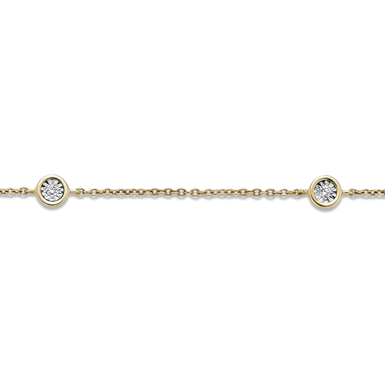 Stone and Strand 10K Yellow Gold Diamonds By The Dozen Bracelet Close Up Image