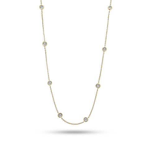 Stone and Strand 10K Yellow Gold Diamonds By The Dozen Necklace Close Up Image