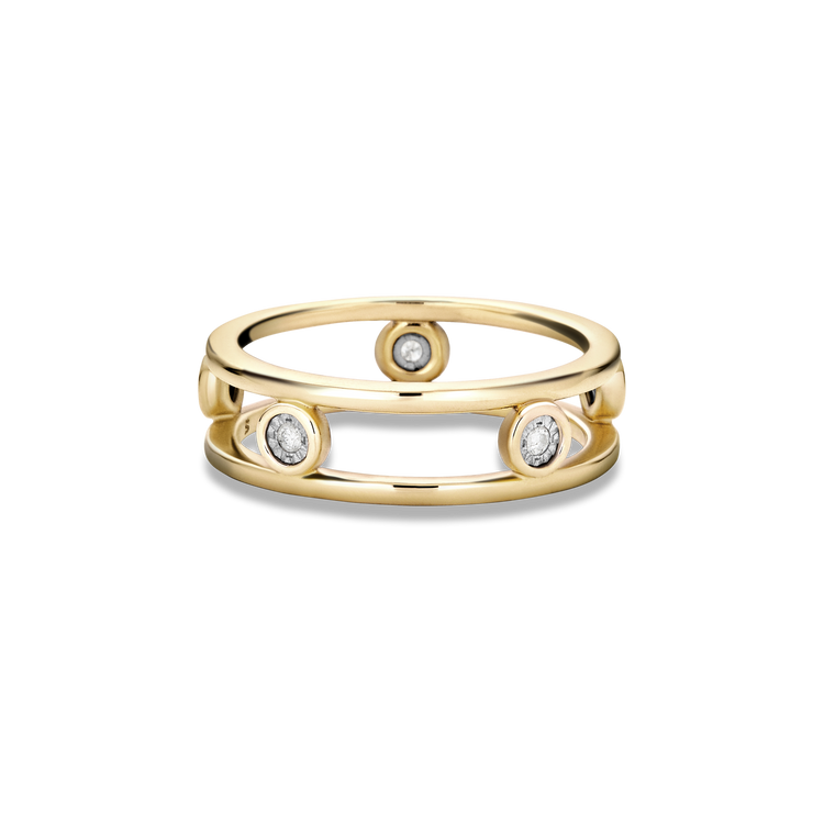 Stone and Strand 10K Yellow Gold Diamonds By The Dozen Ring Rear Image