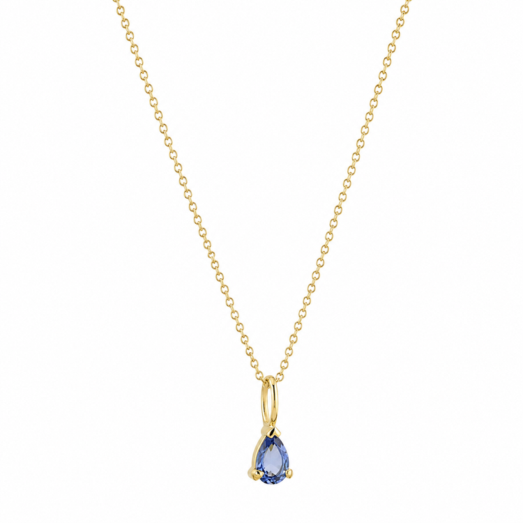 Elegant Pear Birthstone Necklace