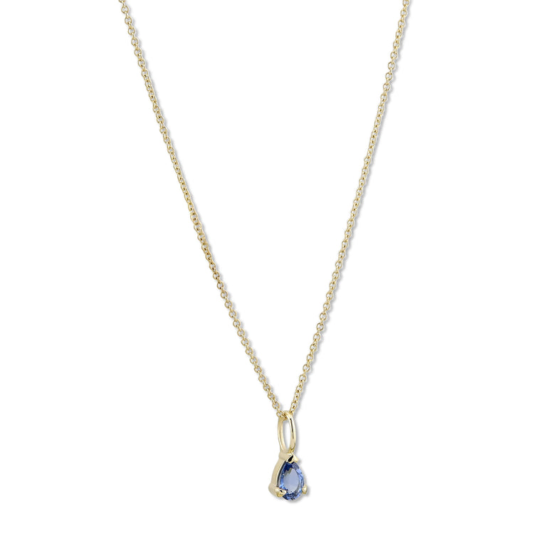 Stone and Strand 14K Yellow Gold Elegant Pear Birthstone Necklace Side Image