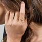 Image of 14K Yellow Gold Elongated Cable Link Ring on Models Hand