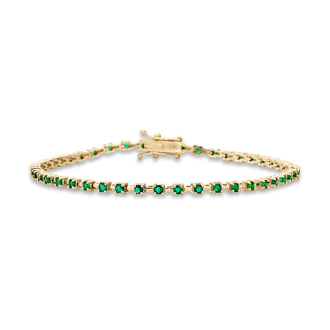 Stone and Strand 14K Yellow Gold Emerald Ace Tennis Bracelet Front Image