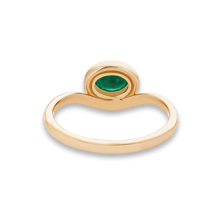 Stone and Strand 10K Yellow Gold Emerald Bonbon Merge Ring Rear Image