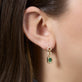 Image of 14K Yellow Gold Emerald Drop Earrings with Pave on Models Ear