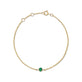 Stone and Strand 10K Yellow Gold Dainty Emerald Luxe Bracelet with White Diamonds Front Image