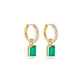 Stone and Strand 14K Yellow Gold Emerald Luxe Diamond Huggies Side Image