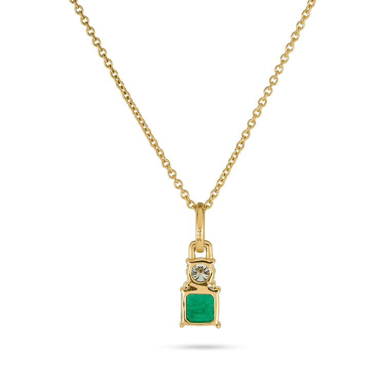Stone and Strand 14K Yellow Gold Emerald Luxe Diamond Necklace Rear Image