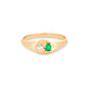 Stone and Strand 10K Yellow Gold Emerald Luxe Pinky Signet Diamond Ring Front Image