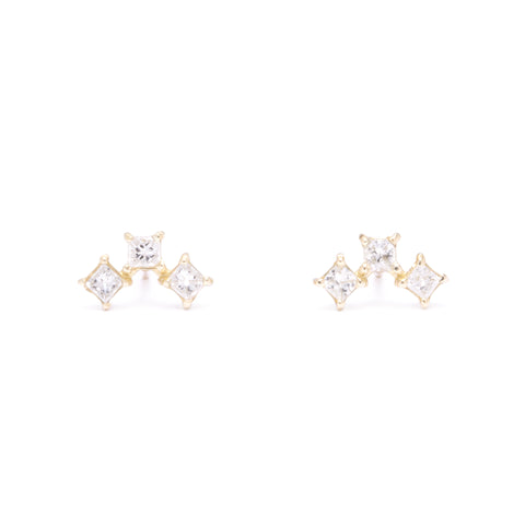 Stone and Strand 10K Yellow Gold Empress Diamond Earrings Front Image