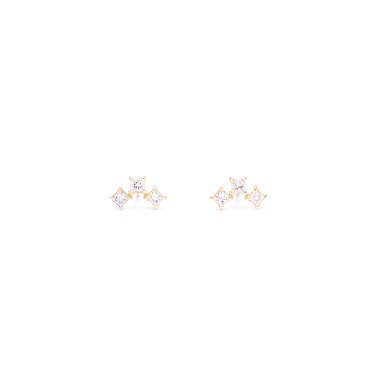 Stone and Strand 10K Yellow Gold Empress Diamond Earrings Front Image