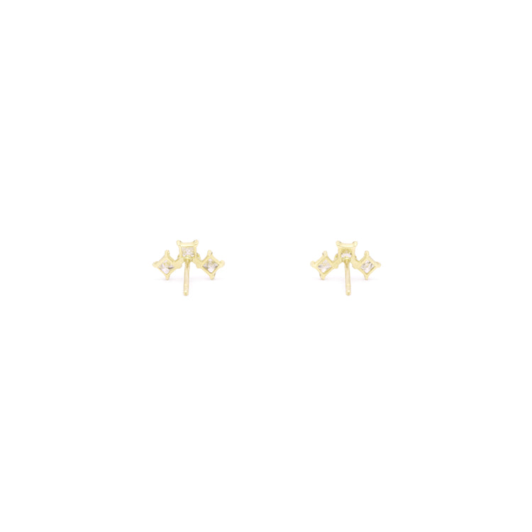 Stone and Strand 10K Yellow Gold Empress Diamond Earrings Rear Image