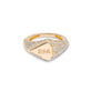 Stone and Strand 14K Yellow Gold Engraveable Pave Shield Signet Ring Front Image