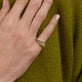 Image of 14K Yellow Gold Engraveable Pave Shield Signet Ring on Models Hand