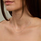 Image of Essential Adjustable Platinum Cable Chain on Models Neck