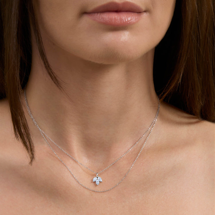 Image of Essential Adjustable Platinum Cable Chain with Stone and Strand Necklaces