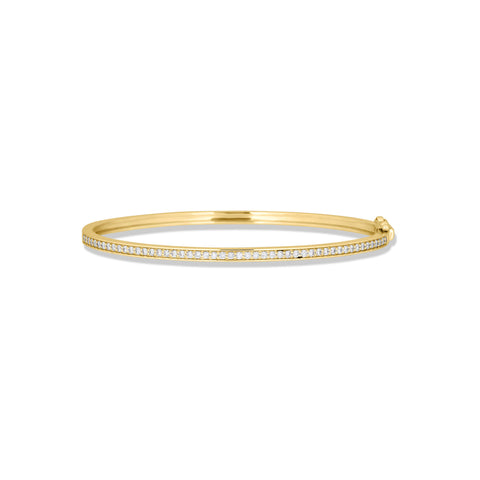 Stone and Strand 14K Yellow Gold Essential Gold Diamond Bangle Front Image