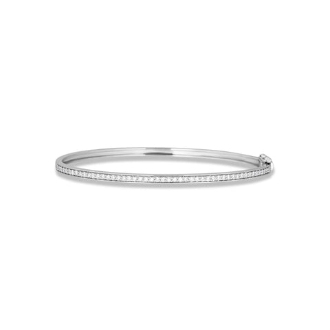 Stone and Strand Sterling Silver Essential LAB-Created Diamond Bangle Front Image