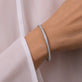 Image of Sterling Silver Essential LAB-Created Diamond Bangle on Models Arm