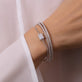Image of Sterling Silver Essential LAB-Created Diamond Bangle with Stone and Strand Bracelets