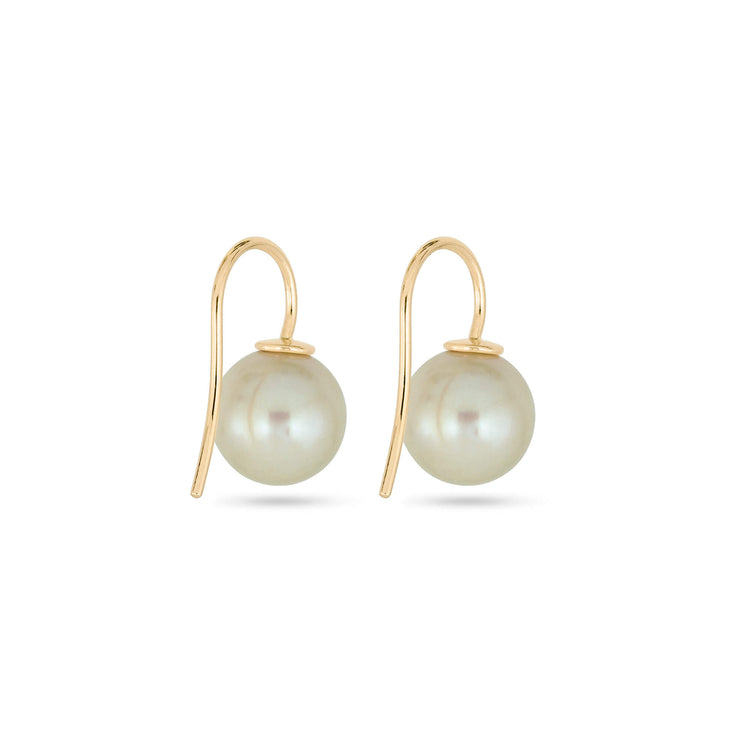 Stone and Strand 14K Yellow Gold Essential Pearl Hook Earrings Side Image