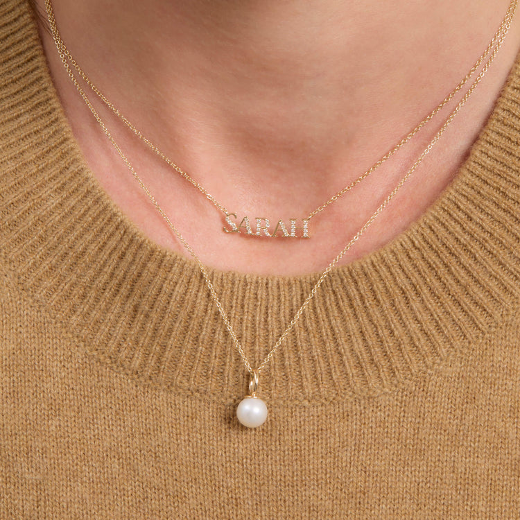 Image of 14K Yellow Gold Essential Pearl Necklace with Stone and Strand Necklaces
