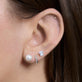 Image of Sterling Silver Essential Silver Pearl Studs with Stone and Strand Earrings