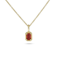Stone and Strand 14K Yellow Gold Emerald Cut Birthstone Bonbon Necklace with Garnet Close Up Image