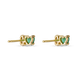 Stone and Strand 10K Yellow Gold Emerald Luxe Studs with White Diamond Rear Image
