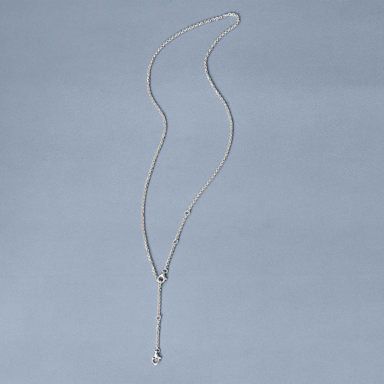 Stone and Strand Sterling Silver Faceted Link Pivot Chain Editorial Image