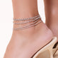Image of Sterling SIlver Faceted Link Pivot Chain with Stone and Strand Anklets