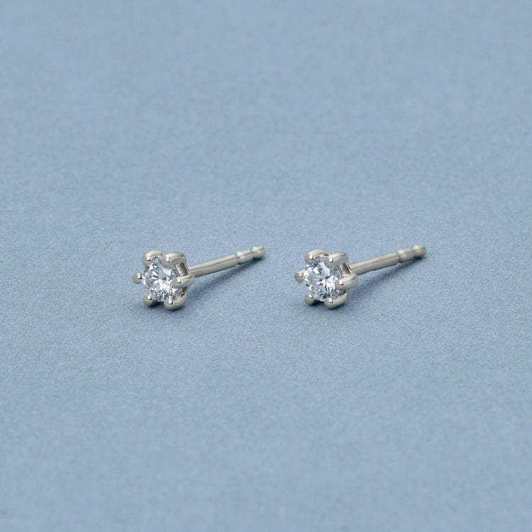 Stone and Strand Sterling Silver Fairy Lights Diamond Studs Editorial Image