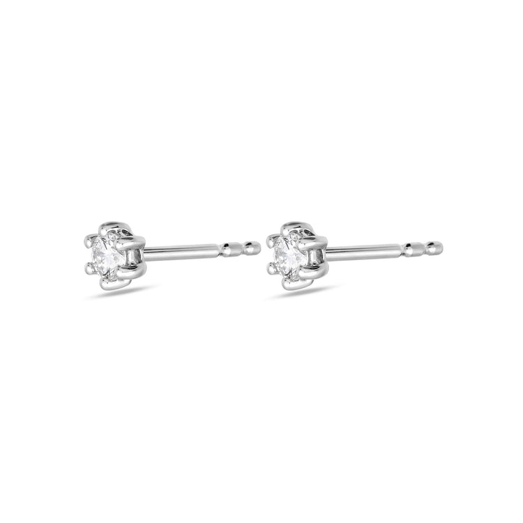 Stone and Strand Sterling Silver Fairy Lights Diamond Studs Side Image