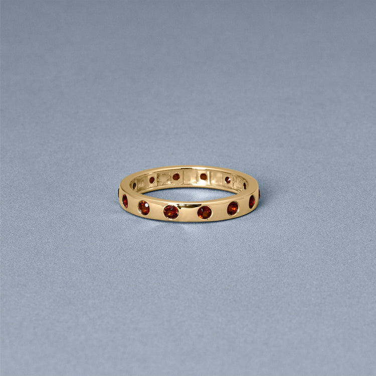 Stone and Strand 10K Yellow Gold Fauvist Form Garnet Ring Editorial Image