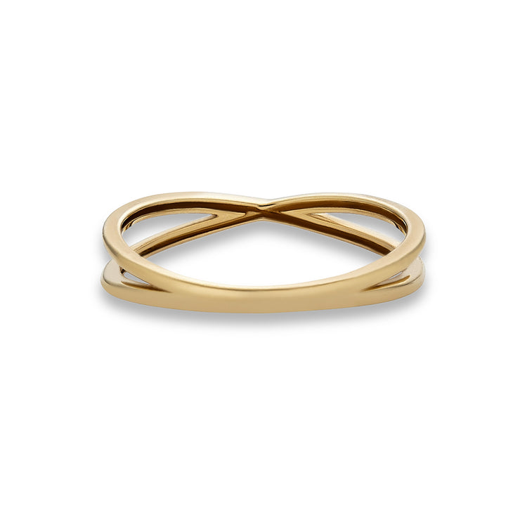 Stone and Strand 10K Yellow Gold Fine Crossover Ring Rear Image