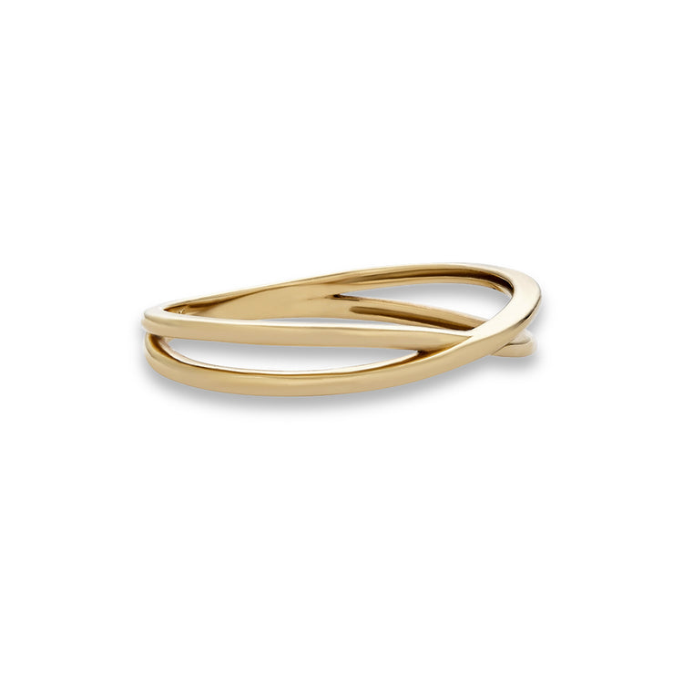 Stone and Strand 10K Yellow Gold Fine Crossover Ring Side Image