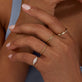 Image of 10K Yellow Gold Fine Crossover Ring with Stone and Strand Rings