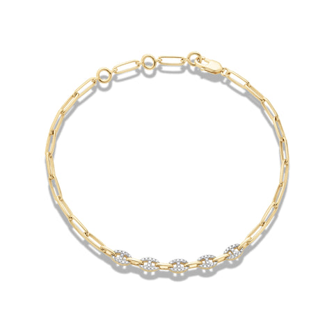 Stone and Strand 10K Yellow Gold Fine Diamond Maritime Bracelet Front Image