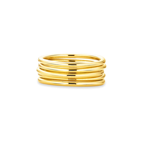 Stone and Strand 10K Yellow Gold Five Golden Rings Front Image