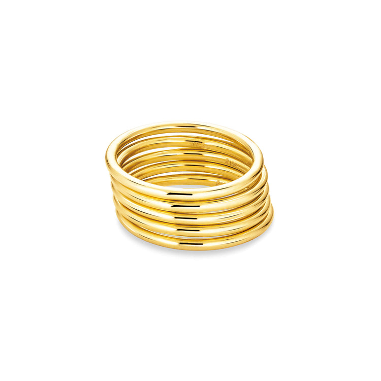 Stone and Strand 10K Yellow Gold Five Golden Rings Rear Image